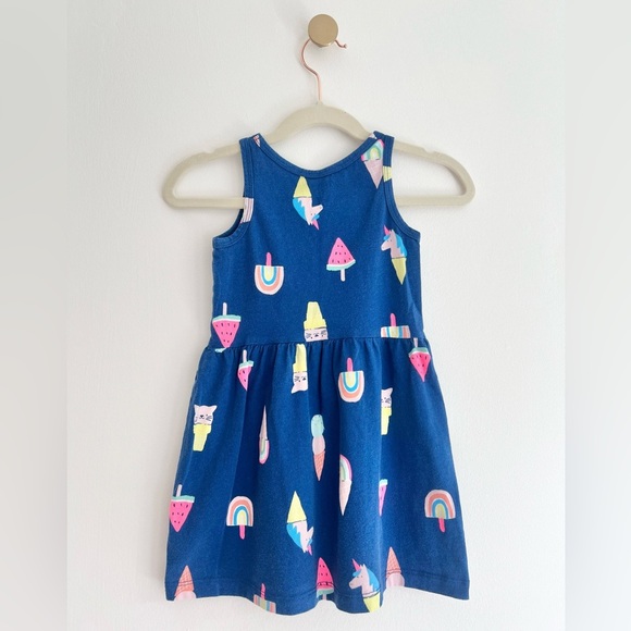 ⚡️4/$20⚡️Carter's Kids Navy Unicorn and Ice Cream Dress | Girls 3T - Picture 8 of 9